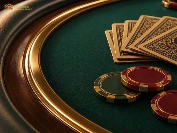 Tampilan kartu dan chip pada permainan Blackjack di kingdom4d